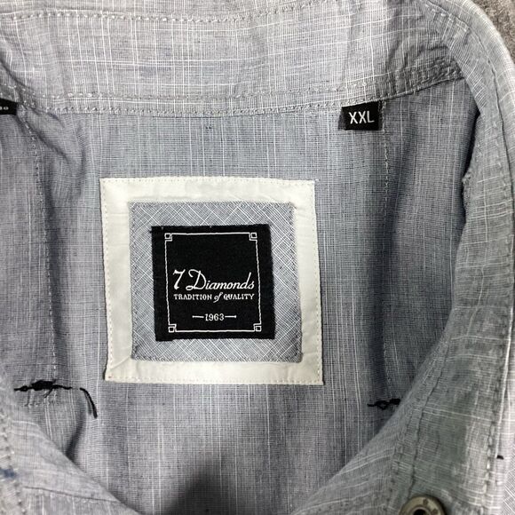 7 Diamond Men’s Shirt Size XXL Snap Buttons Western Style Square Dance Cotton - Picture 15 of 16